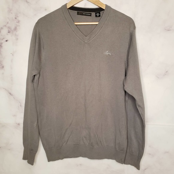 GREG NORMAN Men's Gray V-neck Pullover sweater S - Picture 1 of 4